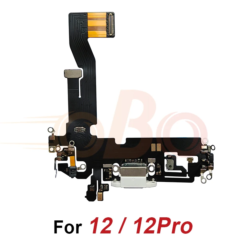 Ladeanschluss-Flexkabel für iPhone 11, 12, 13 Pro Max, Mini, Schwarz, Weiß, USB-Ladegerät, Dock-Anschluss mit Mikrofon-Reparatur (1 Stück)