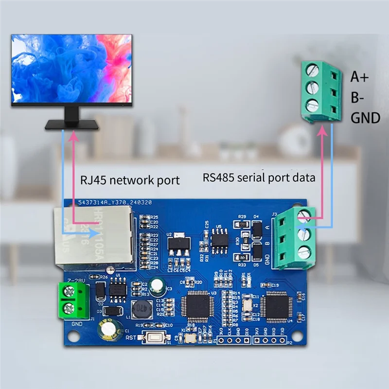 IDUD Modulo da RS485 a Ethernet Trasmissione seriale da RS485 a Ethernet Modulo di comunicazione portatile conveniente e versatile