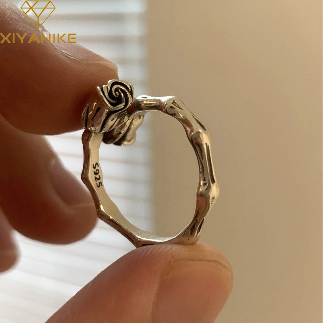 XIYANIKE 2022 Vintage Flower Open Cuff Finger Rings for Women Girl Luxury New Fashion Trendy Jewelry Gift Party кольцо женское