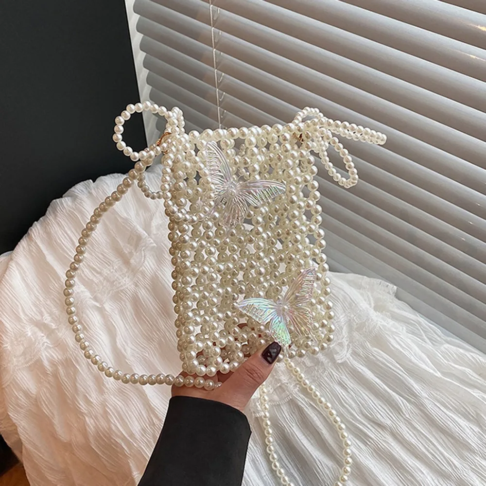 خمر لامعة حقيبة مربعة صغيرة المنسوجة فراشة مطرز حقيبة كتف الفضة اليدوية Crossbody الهاتف الحقيبة عطلة