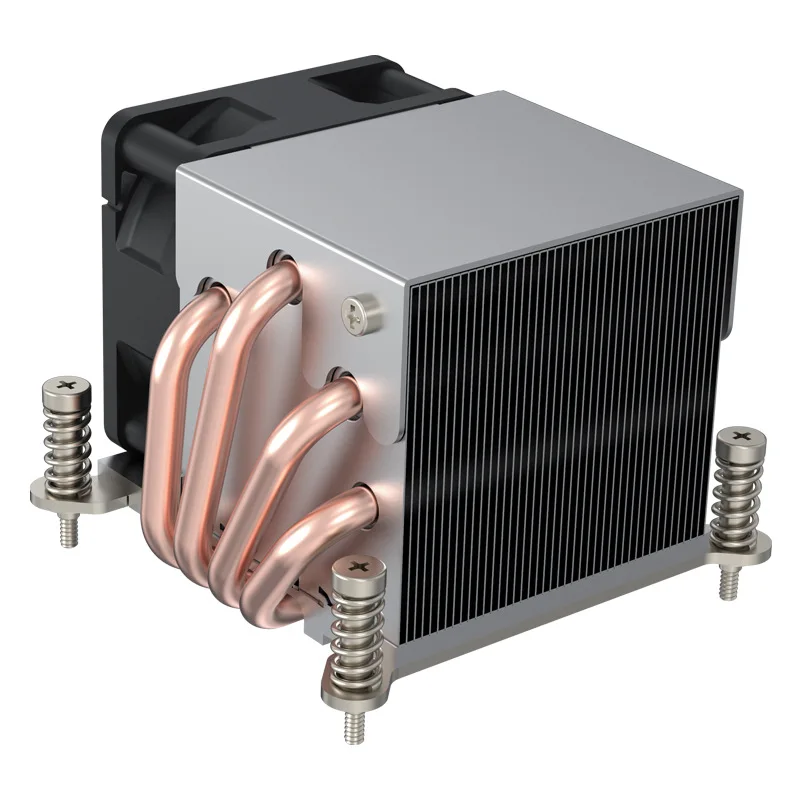 2U Side‑Blow 4 Heat Pipe CPU Cooler R63 For LGA115X 1700 2011 AM4 Server Workstation Heatsink Fan