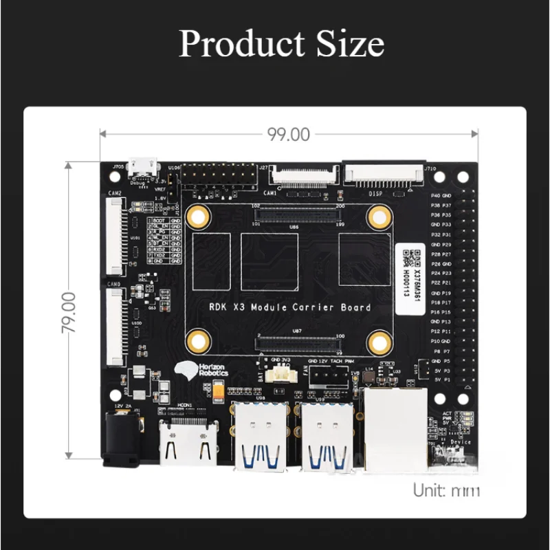 Horizon RDK X3 MD Sunrise X3 Pie Dedicated Baseboard Official Original Edition Kit