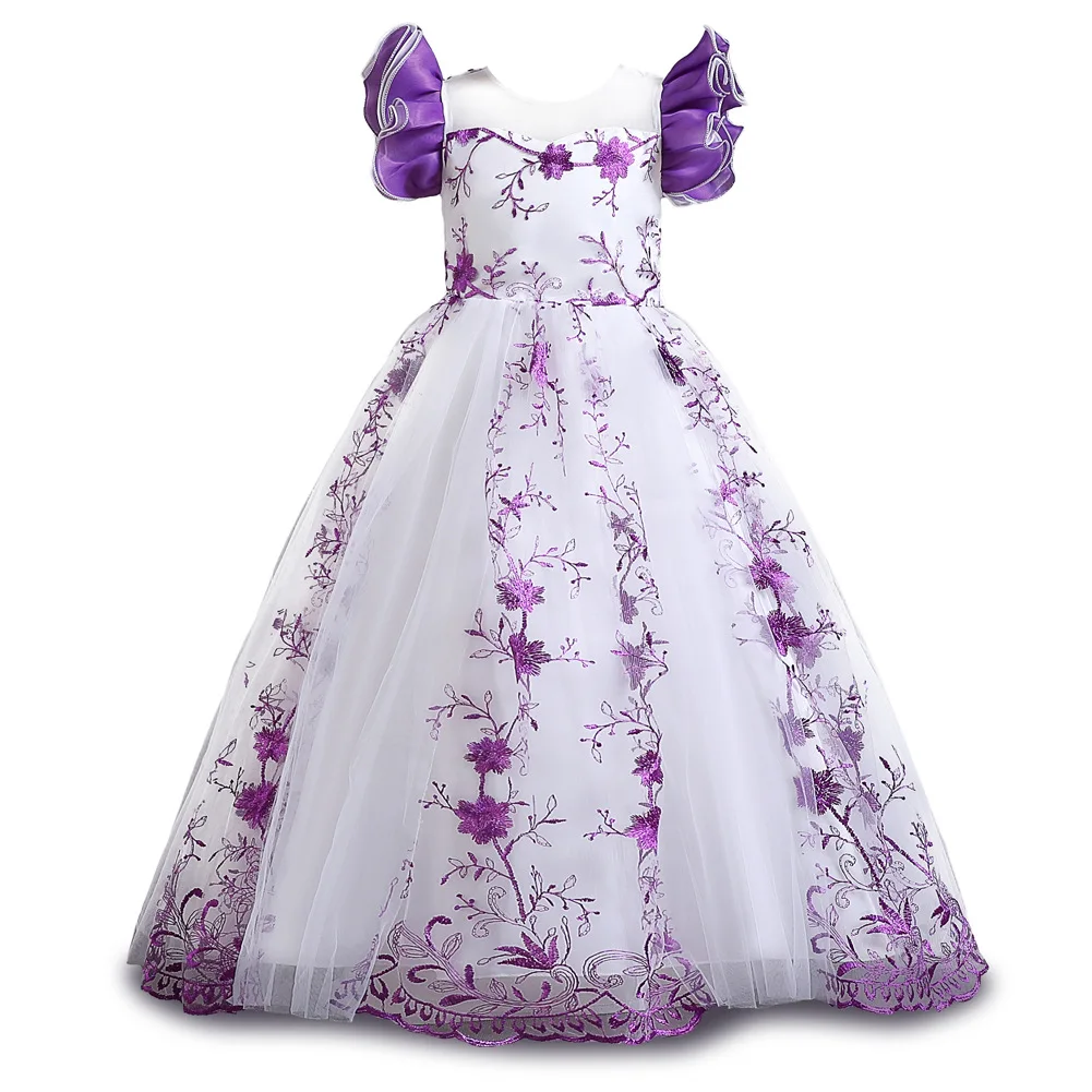 New Girl Embroidered Dress Princess Dress Lace Sweet And Cute Little Host Children's Catwalk Piano Costumes