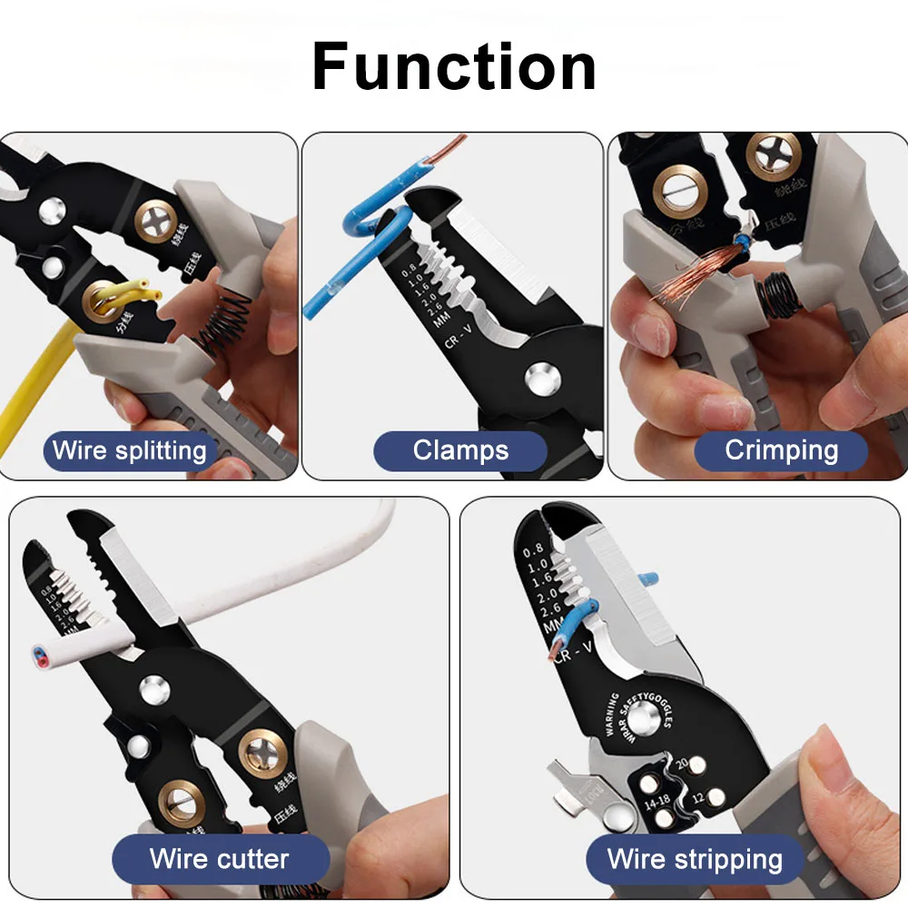 Electrician Crimping Pliers Tools Professional Multifunction Cable Winding Pincer Wire Cutter Multi Tools Cable Stripper Outfit
