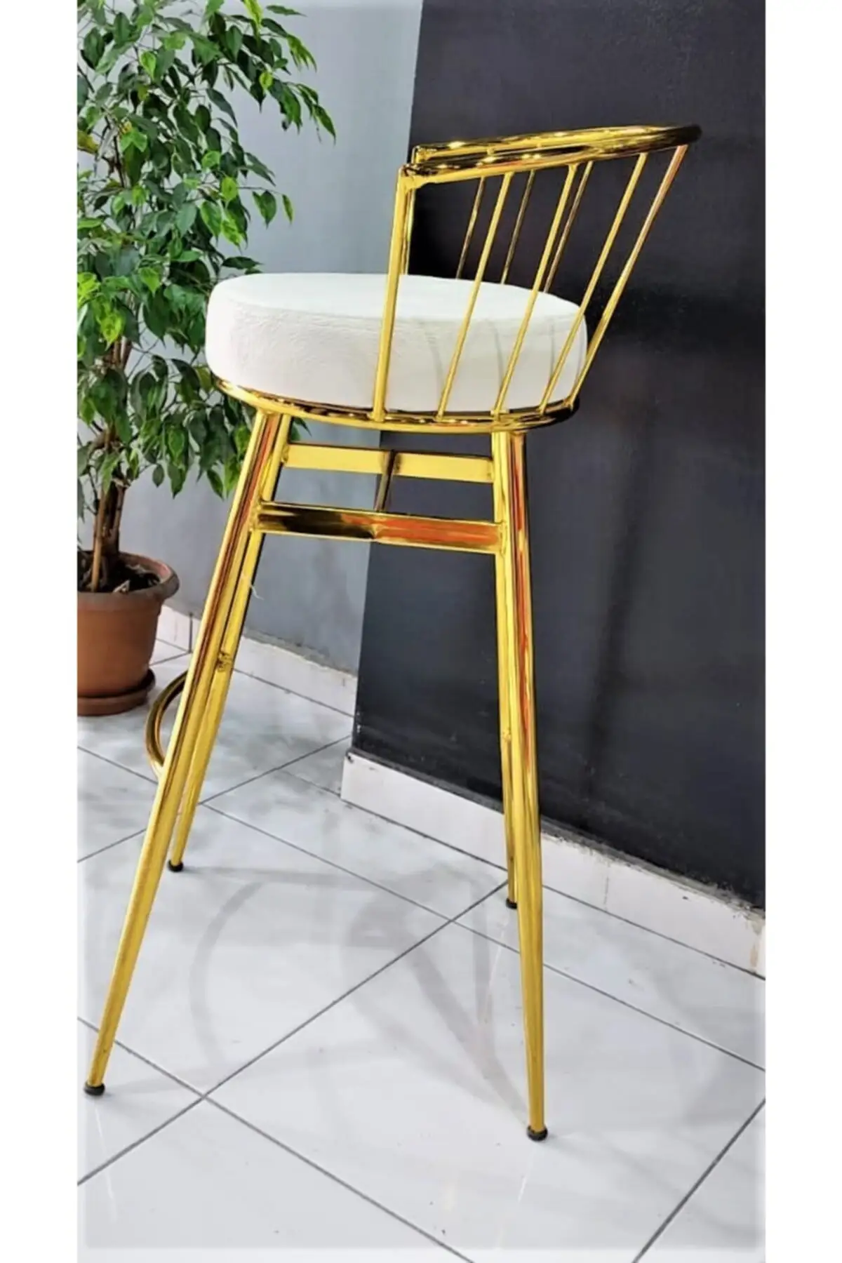 Taburete de Bar amarillo dorado, 65 cm