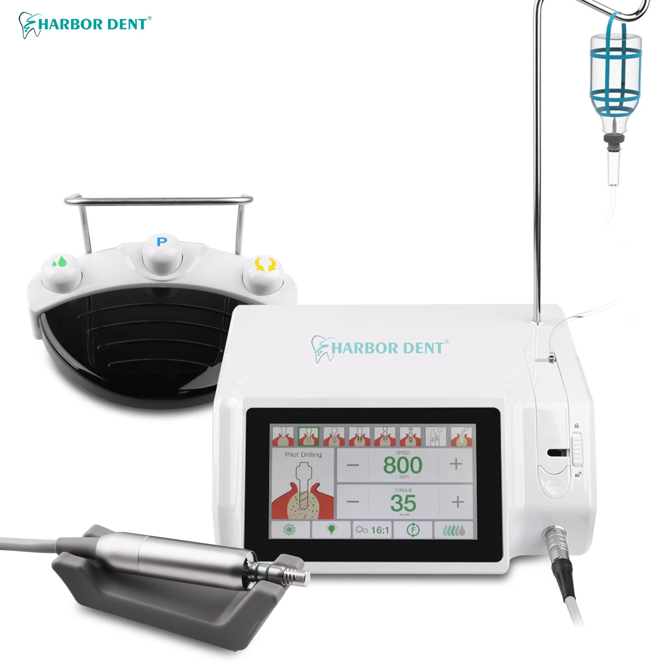 Multi-Function Electric Dental Motor System LED Fiber Optic 8 Programs 7-inch Touch Screen for Implantology Oral Surgery