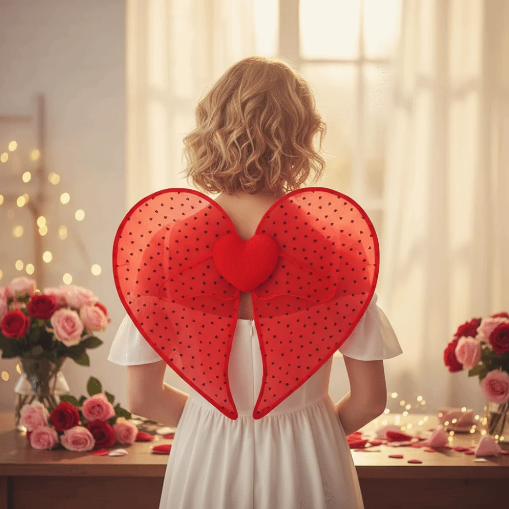 

Organza Material Heart Wings Colorful Wings Heart Dot Design Butterfly Wings Love Wings Cosplay Wings Party Decoration Props