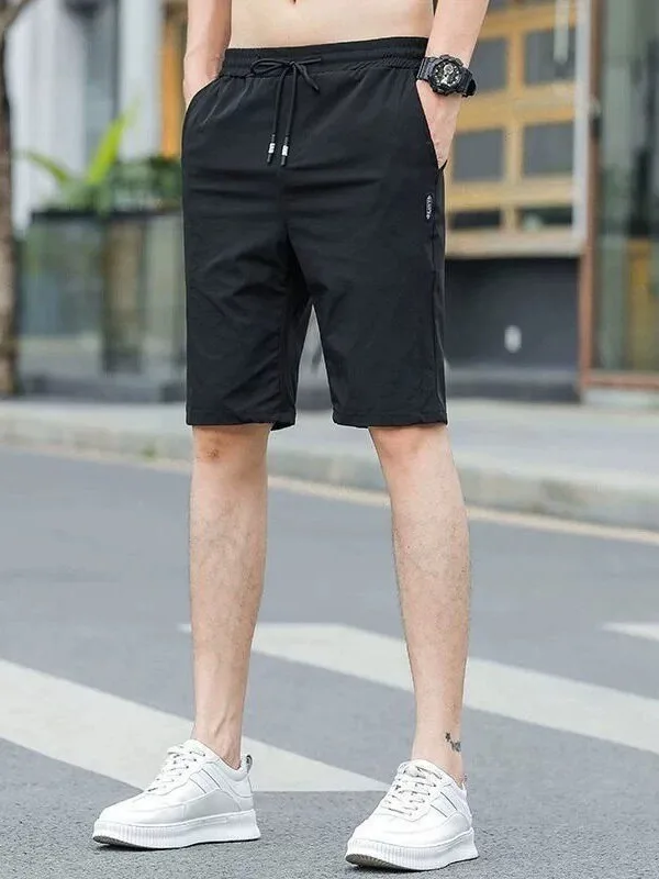 Ultra-Thin Ice Silk Five-Point Basketball Shorts Men's Summer Outdoor Wear Quick-Drying Loose Fit Casual Sports Shorts