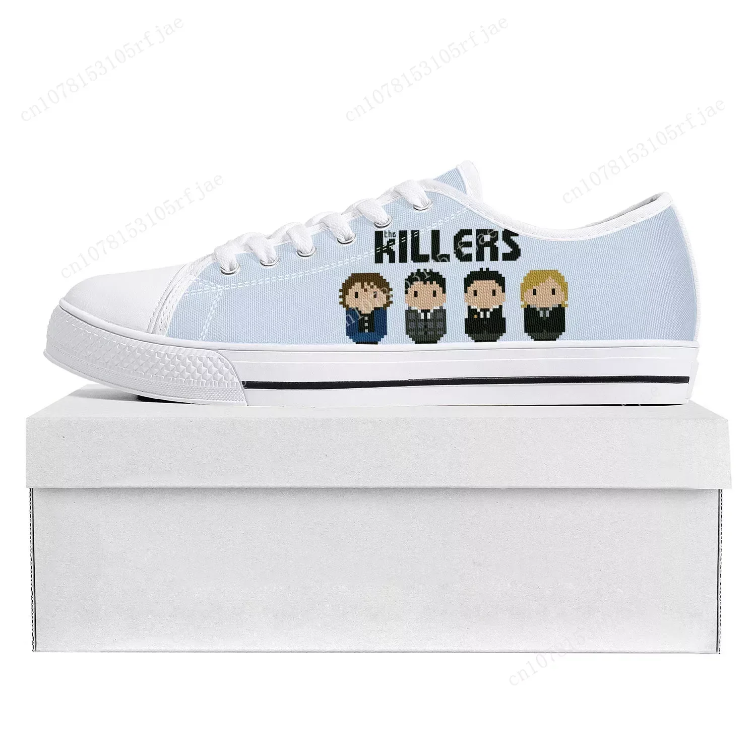 Killers Rock Band Low Top รองเท้าผ้าใบคุณภาพสูงบุรุษสตรีวัยรุ่นผ้าใบรองเท้าผ้าใบ Prode รองเท้าคู่สบายๆรองเท้าที่กําหนดเอง