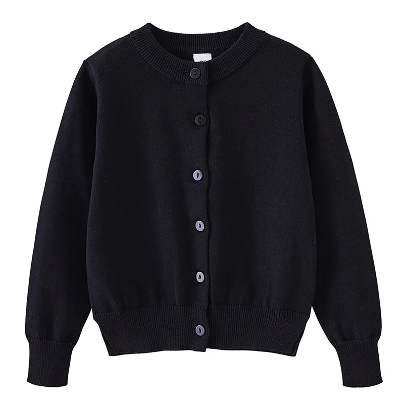 new delivery Long sleeve knitwear cardigan sweater young girl students spring  autumn coat solid clothes 90-160 3-11y 100%cotton