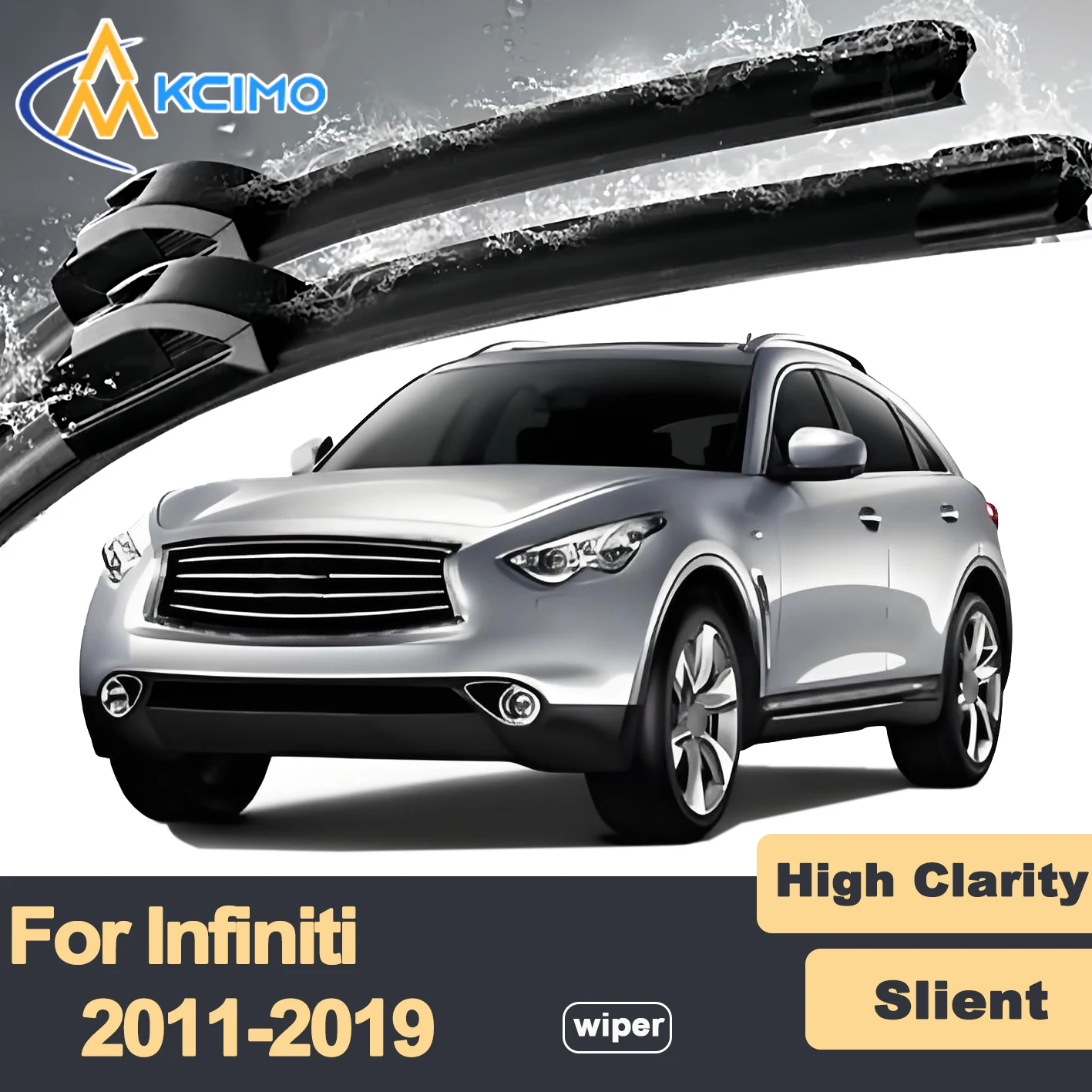 

Premium Rubber Durable Silent Windshield Wiper Blades 2pcs for Infiniti M Y51 2011-2019 Nissan Fuga Mitsubishi Proudia