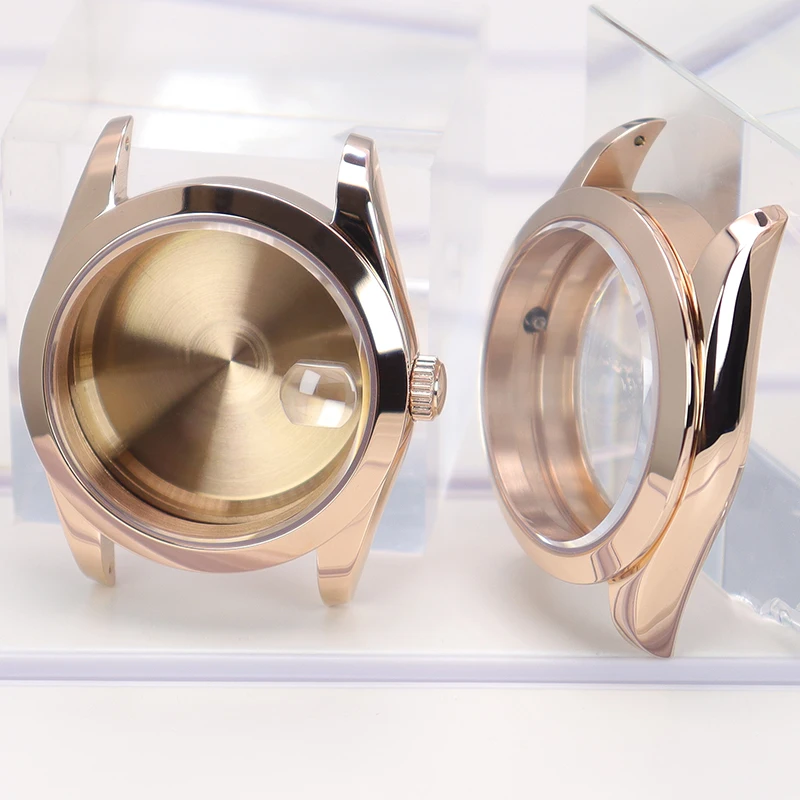 36mm 40mm Bevel Edge Case Rose Gold Watch Sapphire Accessories For Air King Seiko NH35 NH36 NH34 Miyota8215 Movement 28.5mm Dial