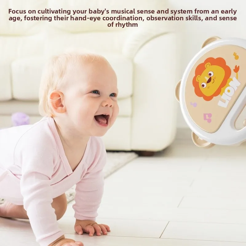 

Infant Early Learning Clap-Along Rattle Drum Handheld Percussion Instrument 0-1 Years: Develops Grasping and Sensory Skills
