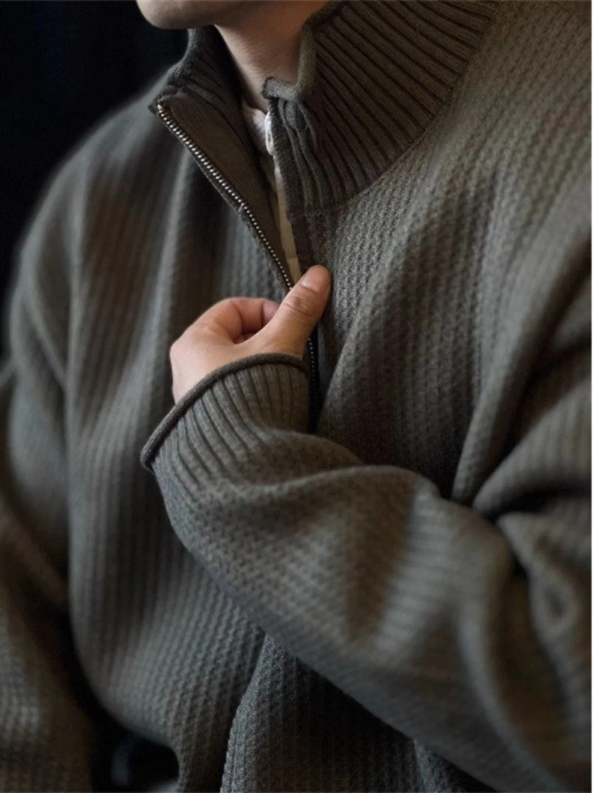 

Мужской вязаный кардиган Briti Preppy на молнии, повседневный свободный топ, осенне-весенняя модная брендовая трикотажная одежда с длинными рукавами