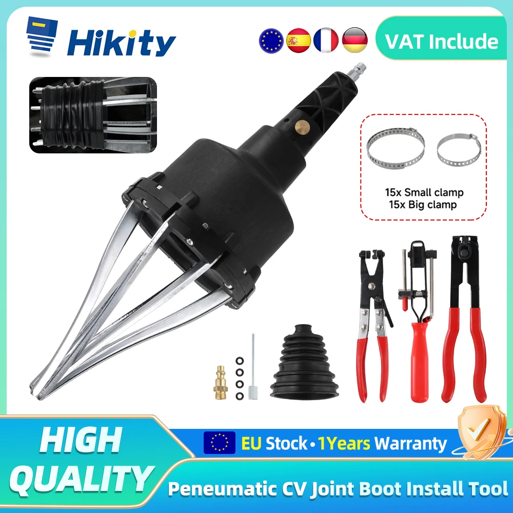 Hikity Air Power Pneumatico CV Joint Boot Installare Kit di strumenti Strumento di rimozione con 3 pezzi Set di strumenti per pinze per morsetto per giunto CV automatico