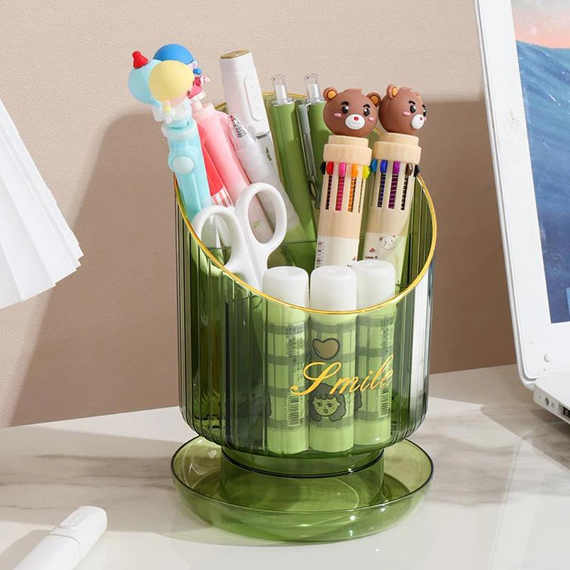 Makeup Brush Holder 360° Rotating Desktop Cosmetic Organizer Desktop Stationery Storage Box Portable Lipstick Eyeliner Holder