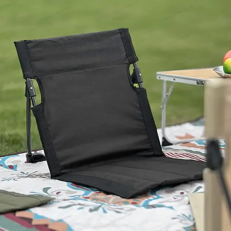 Leisure Chair Aluminum Alloy Folding with Backrest Cushion Lazy Design for Outdoor Camping Park Lawn Picnic