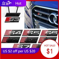 2025 Hot 3D ABS S3 S4 S5 S6 S7 S8 Logo Car Front Grille Emblem S Badge Decorative Accessories For Audi Auto Styling Modification