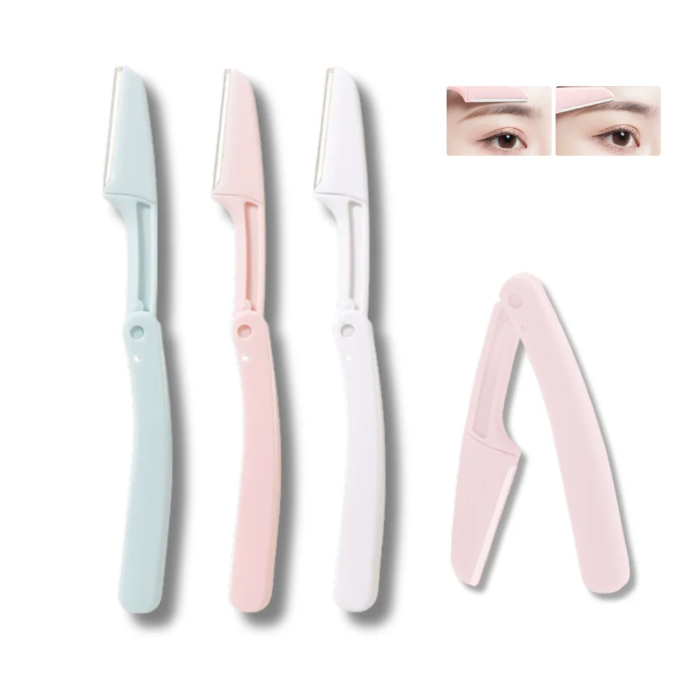 Cuchillos recortadores de cejas, maquinilla de afeitar facial portátil, removedor de vello, depilación de cejas, cortador, cuchillas de afeitar, herramientas de maquillaje