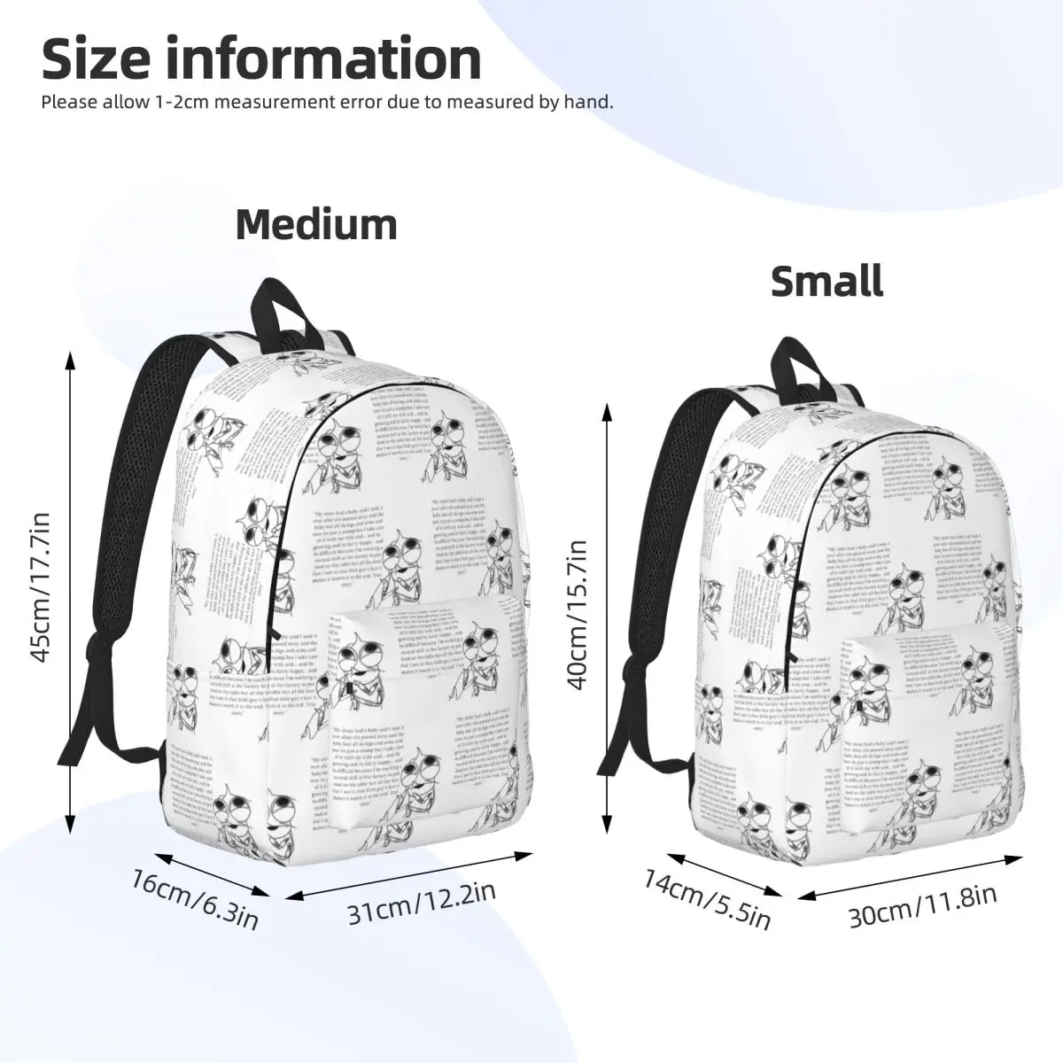 Shark Tales Shrimp Quote Backpack Daypack Large Capacity Kids BookBag School Bag Shoulder Bags for Men Women