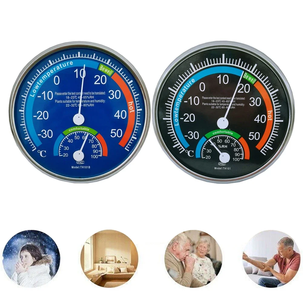 Hygrometer Thermo Control Inside Garden Hotel Lobby Room Thermometer ABS Workshop Black Blue Classroom Climate