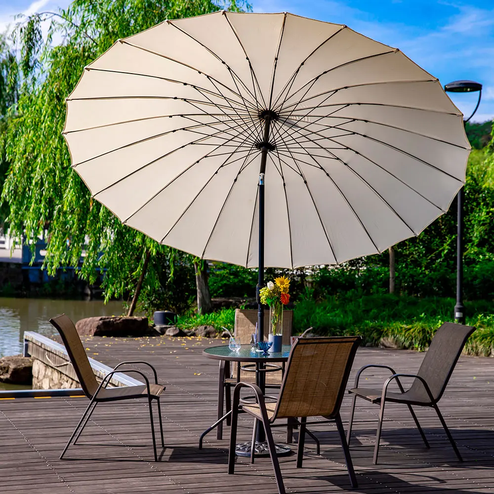 

MIA Waterproof Sun Garden Parasol Umbrella Parts Market Shanghai Parasols Metal Umbrellas Patio Outdoor with Crank