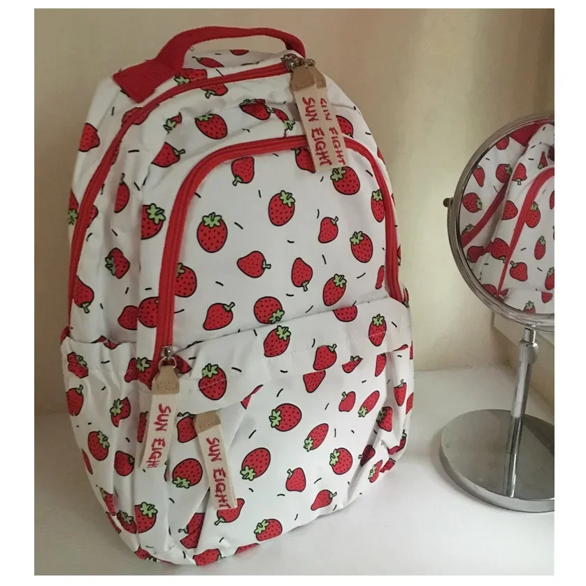 

Pink Large capacity backpack girl cute soft strawberry casual school bag fun cute girl backpack women backpack bags for women