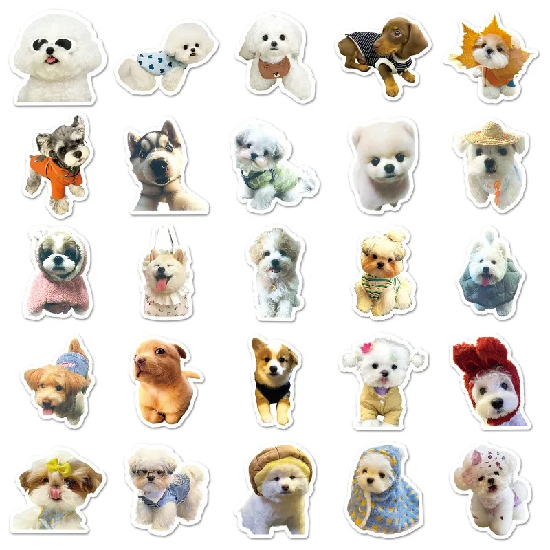 100pcs Cute Dog Stickers Cute Pet Funny Emoticon Pack Animal Puppy Waterproof Decorative Hand Account Stickers for Friends