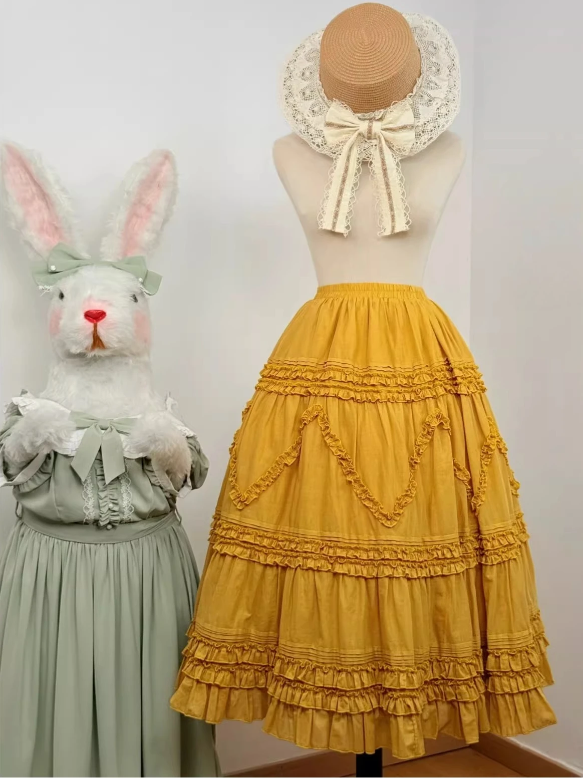 

Country Lolita Underskirt, Cotton & Tiered Ruffles by Bunny Magic Forest