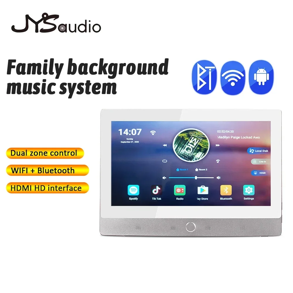 7'' Touch Screen Wall Amplifier Tuya Smart Android Audio Amp WiFi Bluetooth  8×20W with Built-in Voice Receiver for Home Theater