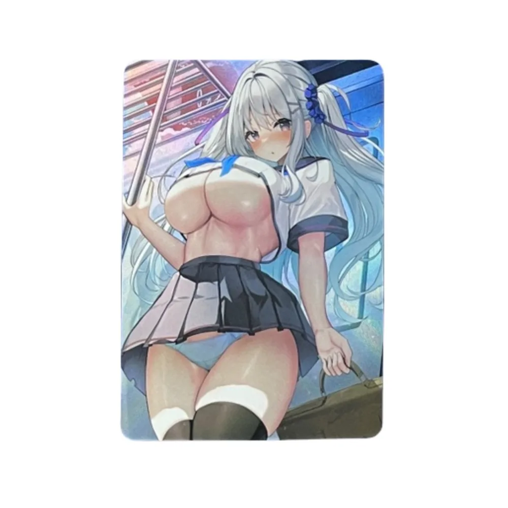 3pcs/set Uniforms Swimsuit Underwear ACG Girl Self Made Refraction Flash Card Anime Classics Game Collection Cards Toy Gift
