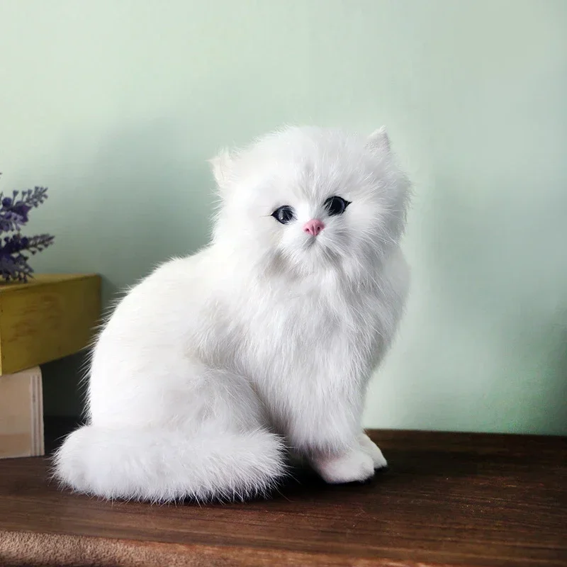 1Pc simulated Persian Cat toy Super cute animal model Persian Cat realistic plush toy Children\'s gift table toy decoration