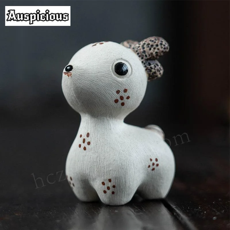 Little Reindeer Raw Ore Purple Sand Tea Pet Creative Tea Figurine Tea Statue Tea Ceremony White Tea Tea Services Equipment Gift