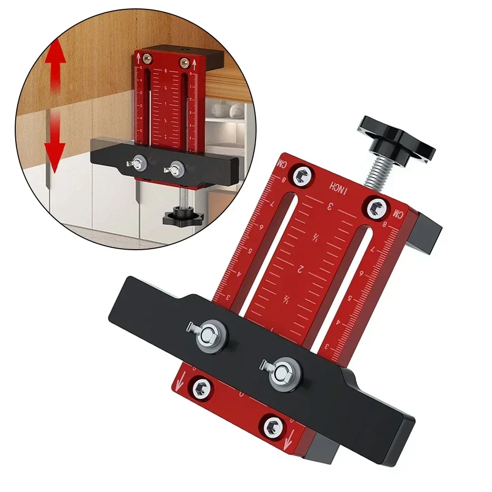 Cabinet Door Mounting Jig With Support Arm& Clamp Aluminum Alloy Hand Tool For Installing Cabinets With Face Frame Or Frameless