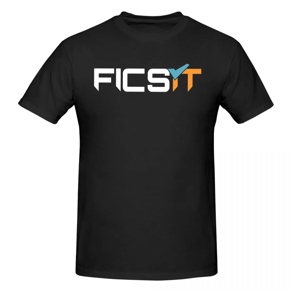 Ficsit Satisfactory Logo T-Shirt for Men Cotton Oversized T Shirts Men's Tees Short Round Neck Summer Clothes Tops S-6XL