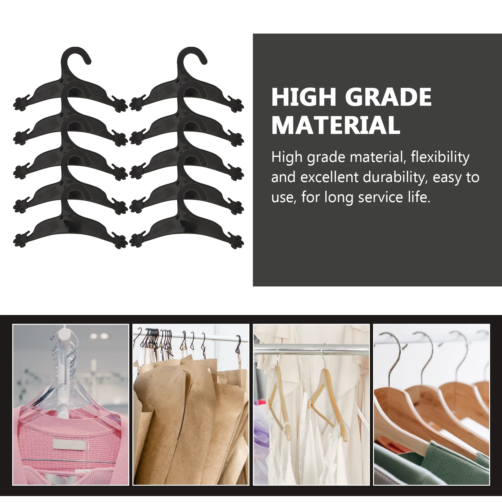 

10pcs Dog Claw Shape Puppy Clothes Garment Hanger Windproof Non-Slip Plastic Pet Hanger For Small Pet Coat Accessory