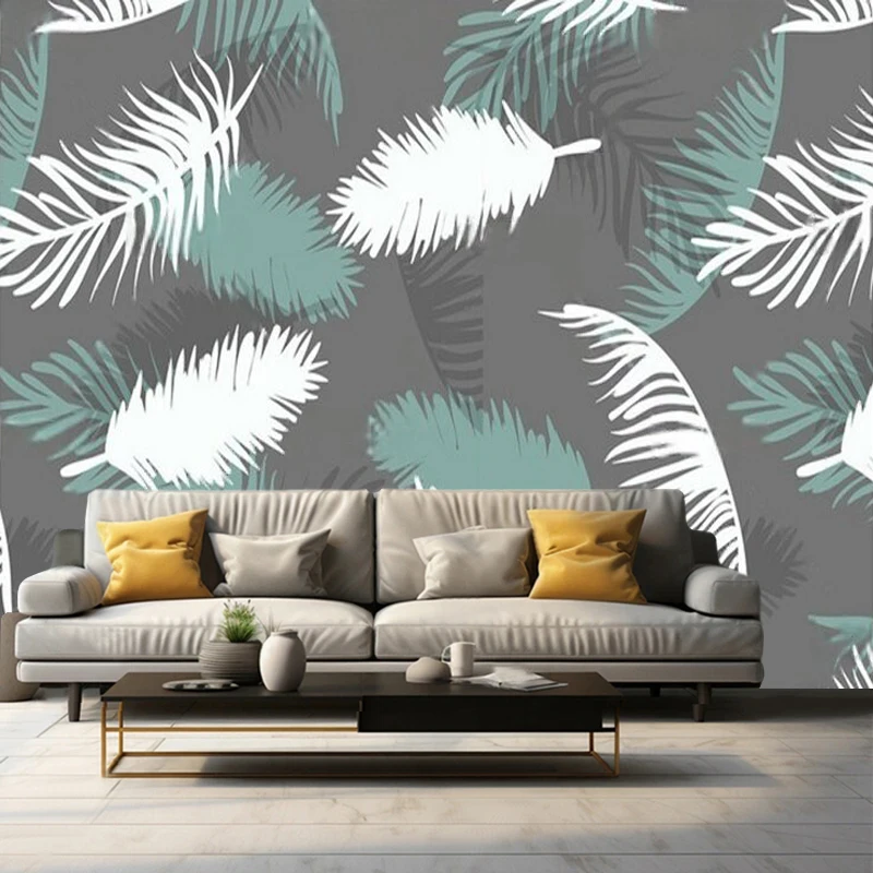 Modern Nordic Tropical Plant Leaf Hand-Painted Art Simple Plant Store Rural Scenery Living Room Kitchen Decoration Painting