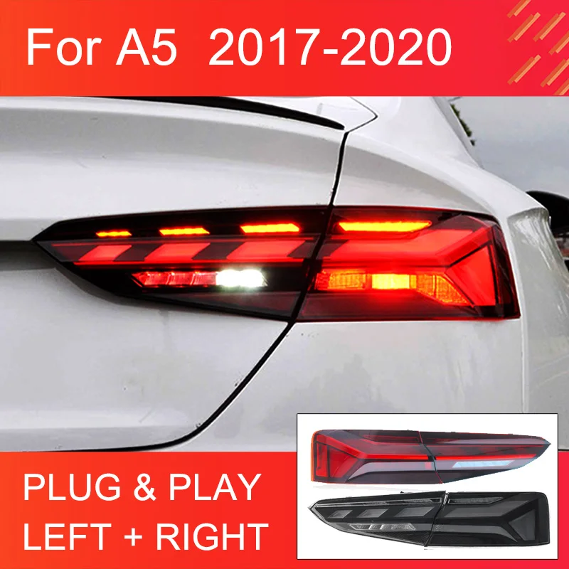 

1 Pair LED Tail Light Assembly for Audi A5 2017 2018 2019 2020 Tail Lamp Plug and Play with LED Dynamic Turning Rear Tail Lights