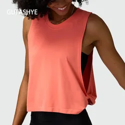 2024New 4Colors Women Fitness Yoga Shirts Sleeveless Yoga Tank Tops Sexy Workout Quick Dry Sports Vest Ladies Running T Shirt