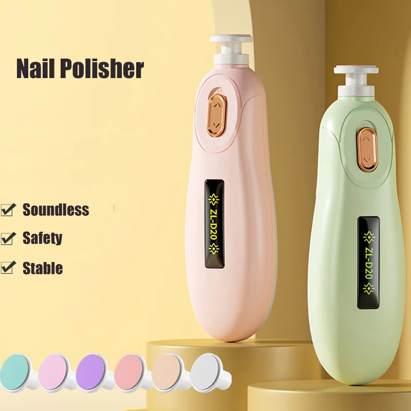 Electric Baby Nail Trimmer Adults Kids Nail Polisher Kit Safe Replacement Pads Newborn Baby Nail File Baby Manicure Care Tools