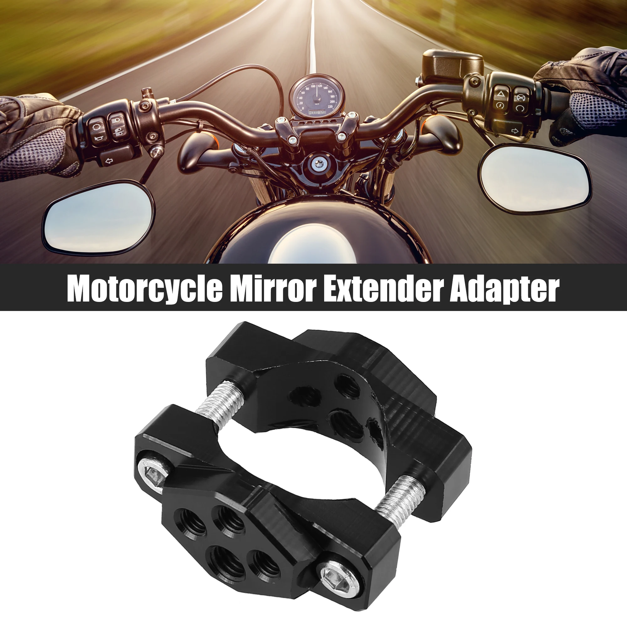 17 to 32mm Handlebar Clamp Mount Adjustable Rearview Mirror Extender Offroad Spotlight Bracket for Motorcycle Scooter