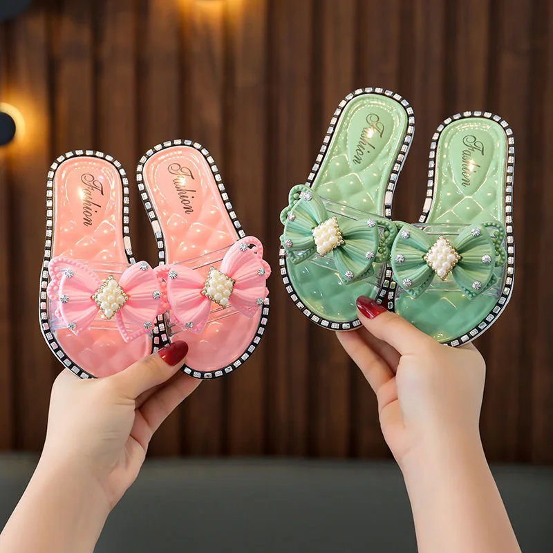 

Summer girls' sandals and slippers fashion outer wear non-slip cute baby girl small daisy children's slippers