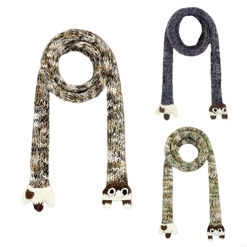 

49MC Модный узкий шарф Длинный шарф с изображением животных из мультфильмов Привлекательные шарфы для шеи Одежда