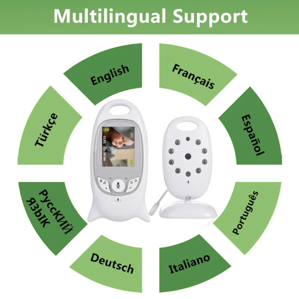 Video Wireless Baby Monitor  Color Security Camera 2 Way Talk Night Vision IR LED Temperature Monitoring 2025 Lullaby Hot Sale