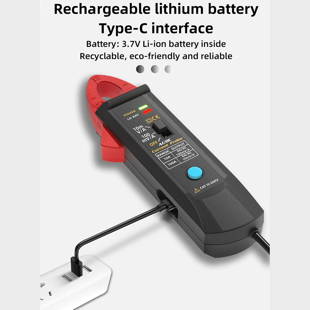 UP1 High-Precision Smart Clamp Meter, AC/DC Dual-Range Clamp-on Digital Multimeter With BNC Interface And Type-C Charging