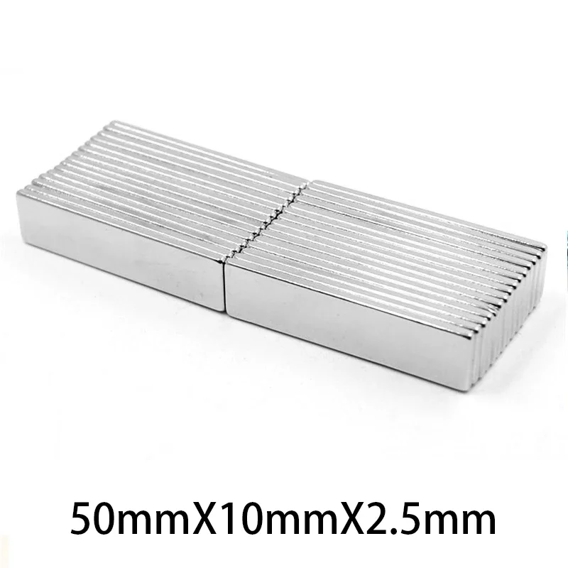50x10x2.5mm Block Super Powerful Strong Magnet  For Fridge,DIY,Building,Scientific,Craft,Education ,Fast Delivery 50*10*2.5