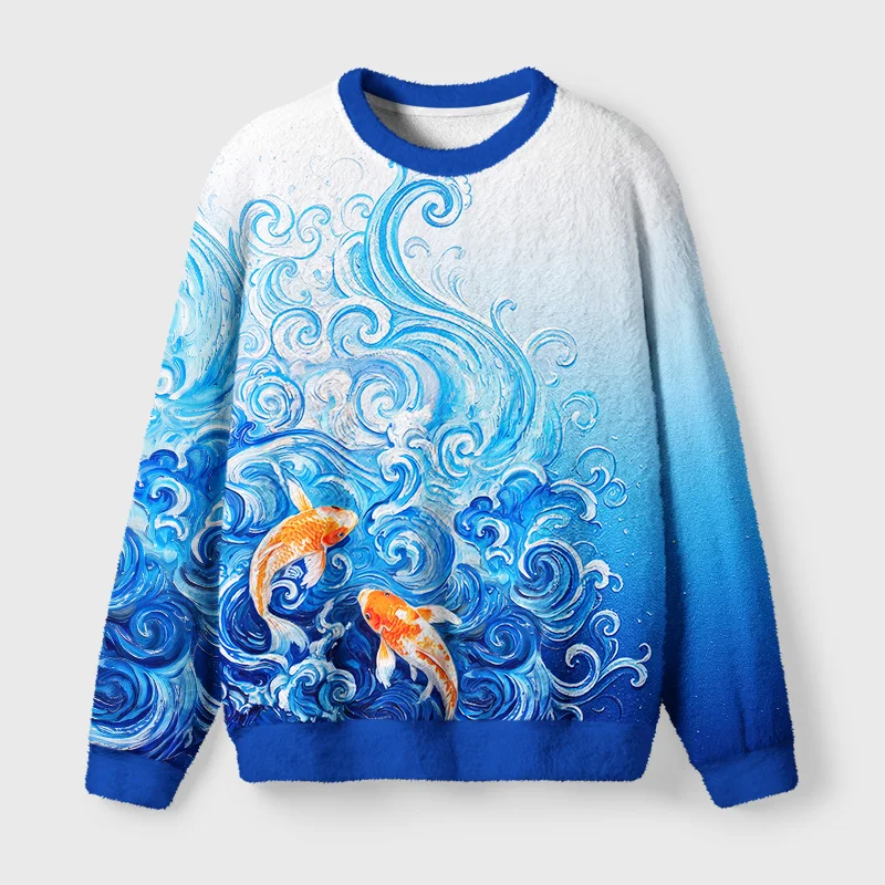 Japanese Osaka Drunken Octopus Christmas Ugly Sweater Children Adult Couple Family 3D Printed Round Neck Holiday Party Hoodie
