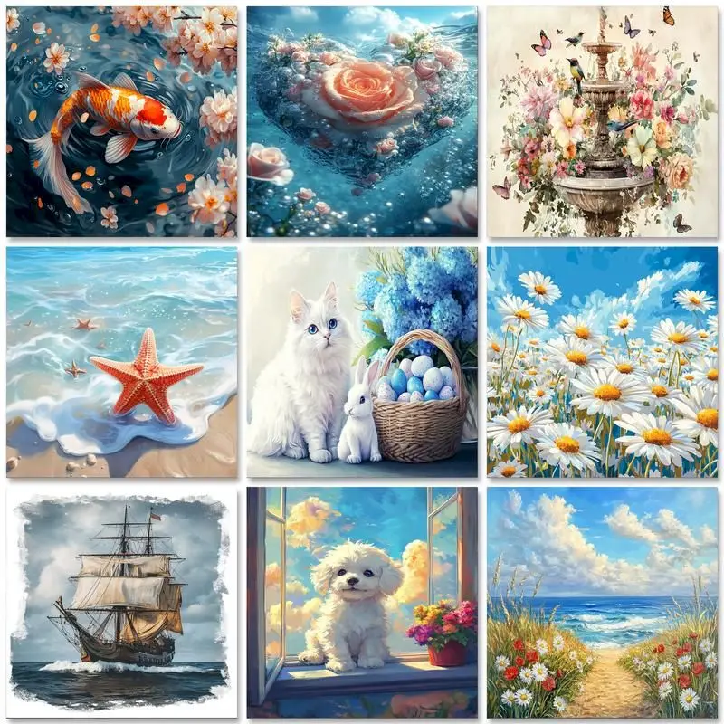

GATYZTORY Frameless Painting By Numbers On Canvas Animals Drawing On Number Adults Crafts Flowers Wall Decors Gift Artwork