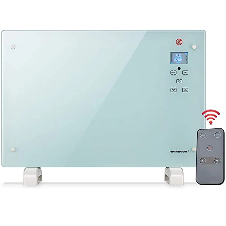

LED Display 1500W Large Room Electric Heater Glass Panel Heater Space Heater With Remote