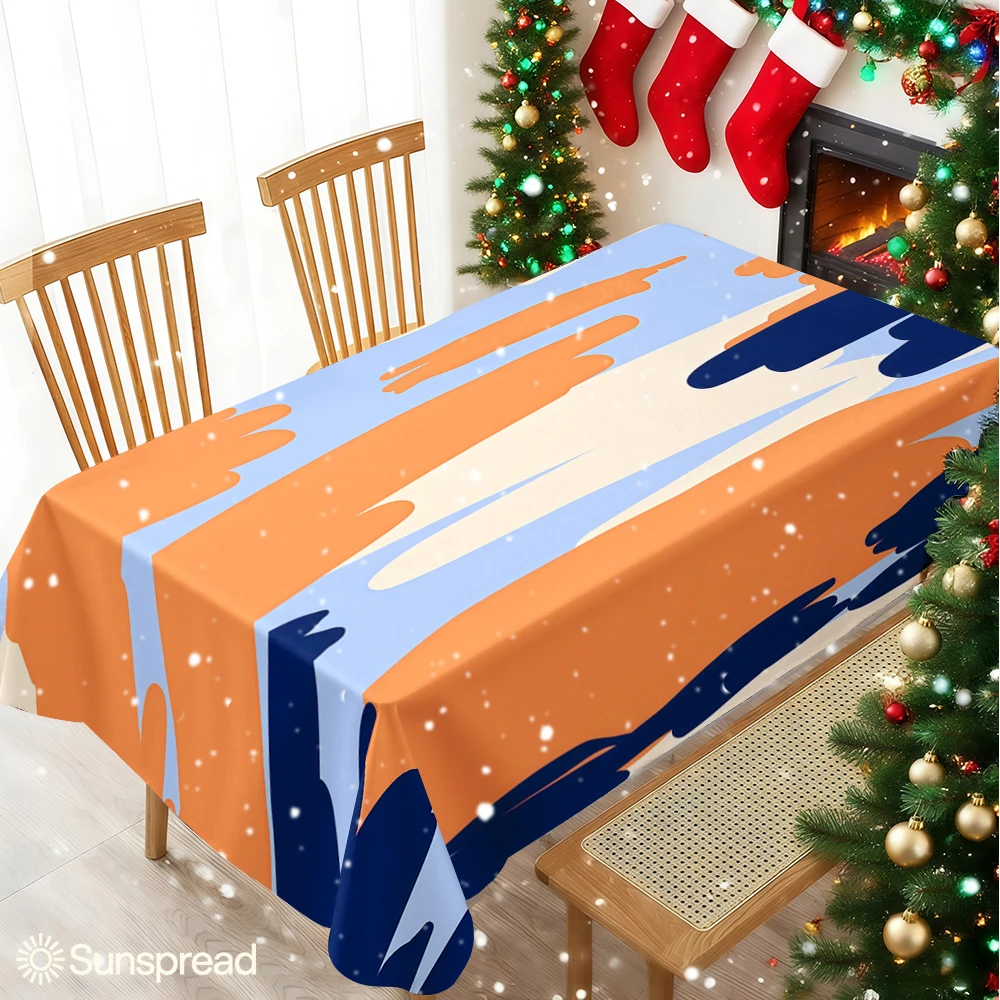 Modern Abstract Color Block Table Cloth Waterproof Tablecloth Spill Proof Table Cloth, Wipe Clean Table Cloth for Dining Camping